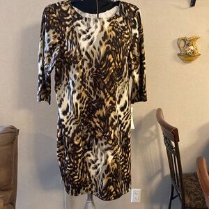 Tiana B. Animal Print Long Sleeve Dress